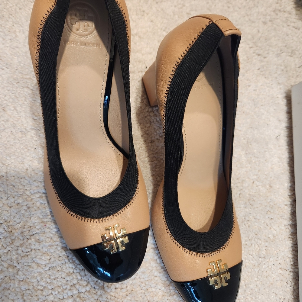 Tory burch cap toe pumps